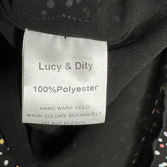 Lucy & Dity Urban Outfitters Womens Polka Dot Mini Dress Size S Black Multi NWOT - Picture 6 of 10